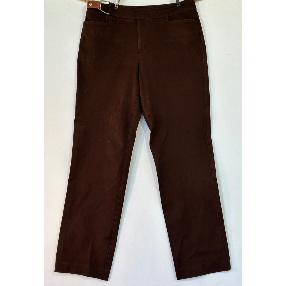 Ralph Lauren Trousers Straight Leg Womens 6 Brown Business Office